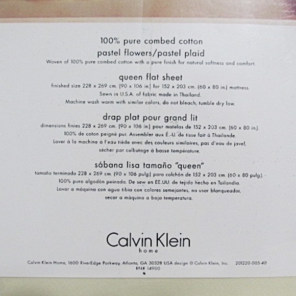 New Calvin Klein Home Queen Flat Sheet - Picture 5 of 7